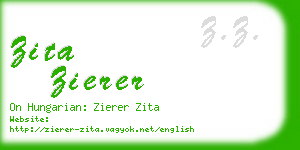 zita zierer business card